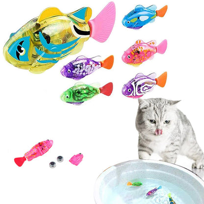 Cat Interactive Electric Fish Water Toy for Indoor Play Swimming Robot Fish Toys for Cat Dog Pet Baby Swimmer Bath Robofish Toys