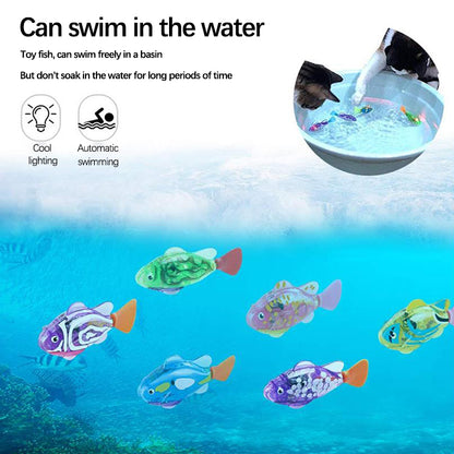 Cat Interactive Electric Fish Water Toy for Indoor Play Swimming Robot Fish Toys for Cat Dog Pet Baby Swimmer Bath Robofish Toys