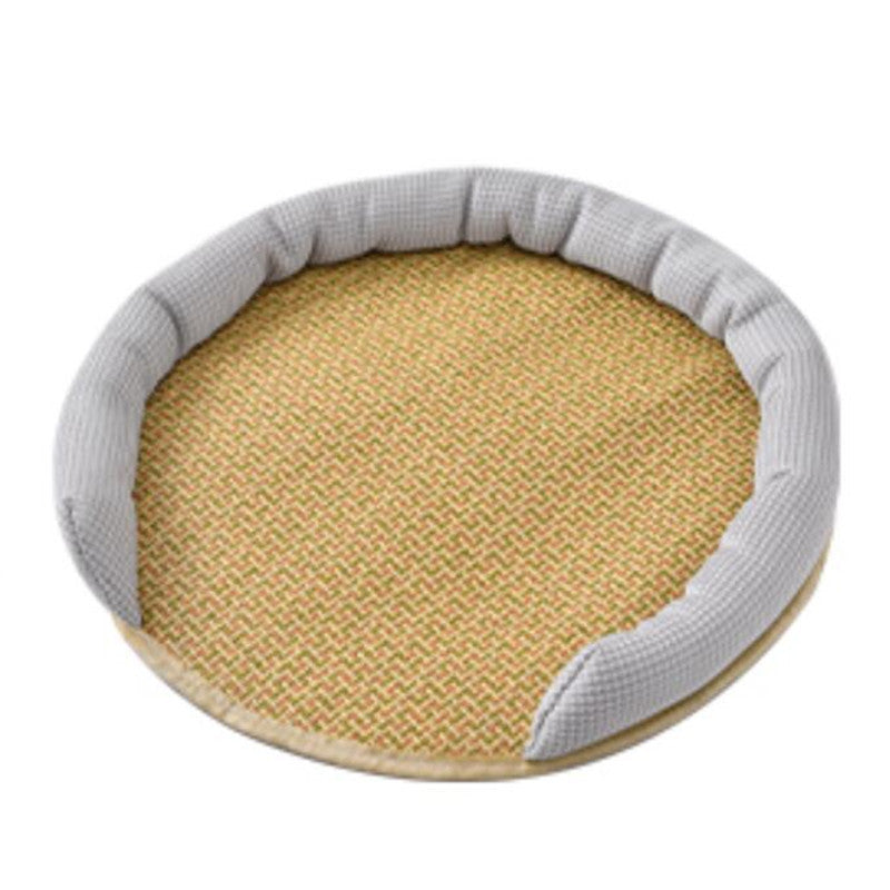 Cooling Mat for Cats - Rattan Pet Bed with Breathable Cushion and Summer Mattress