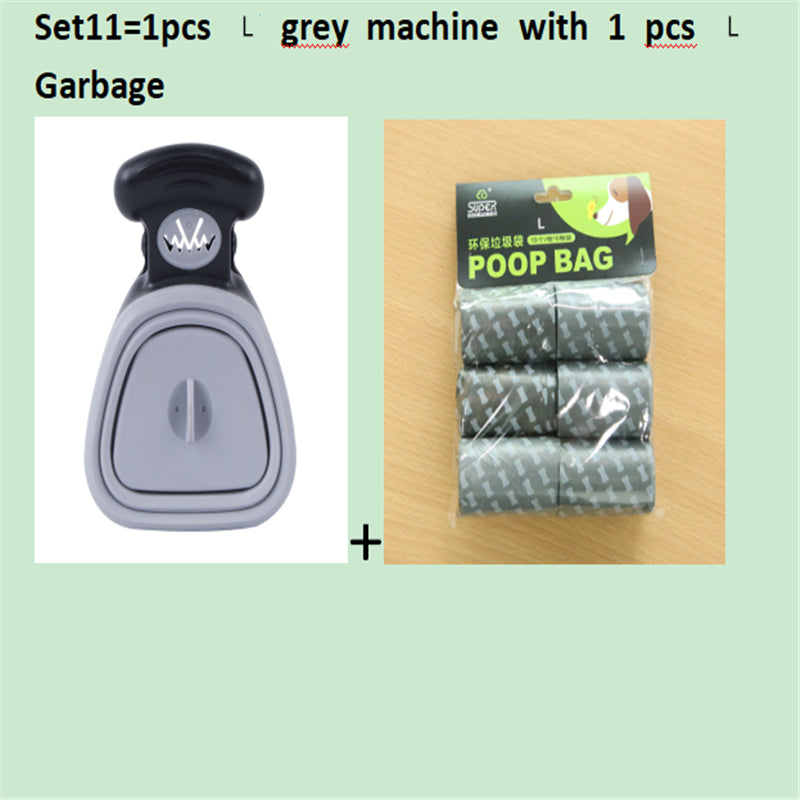 Dog Pet Travel Foldable Pooper Scooper with 1 Roll Decomposable Bags Poop Scoop Clean Pick up Excreta Cleaner Epacket Shipping