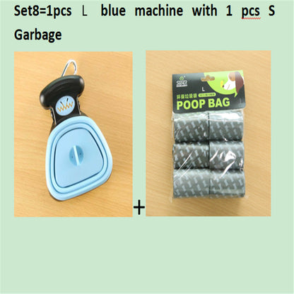 Dog Pet Travel Foldable Pooper Scooper with 1 Roll Decomposable Bags Poop Scoop Clean Pick up Excreta Cleaner Epacket Shipping